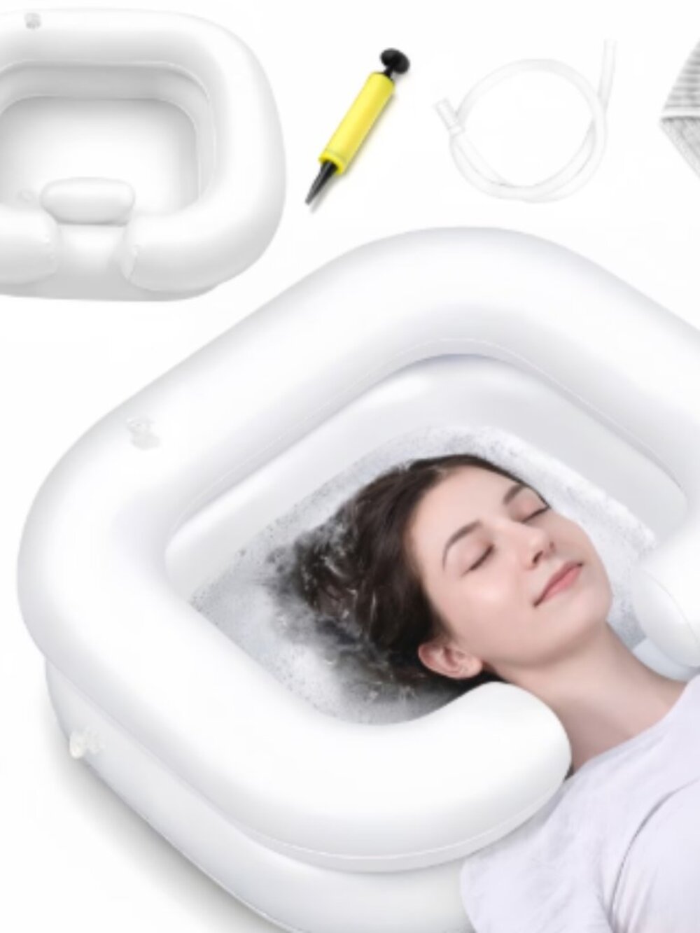 INFLATABLE Portable Shampoo Bowl Makes Bedside Hair Washing Easier